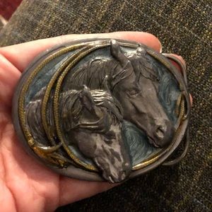 Vintage Super Cool Horse Belt Buckle